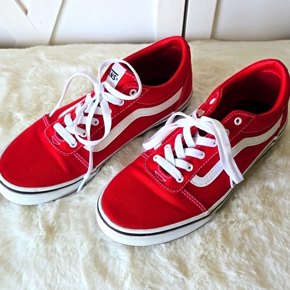 Vans Off The Wall Checkered Sole Red, White and Black - Picture 3 of 7